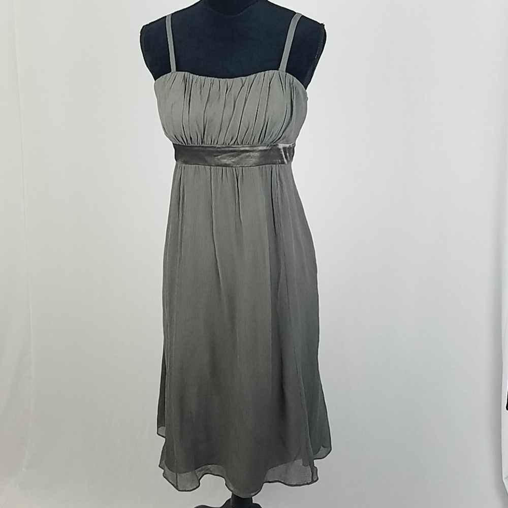 Ted Baker 8 gray silk empire waist dress Prom wedding Party Homco Cocktail